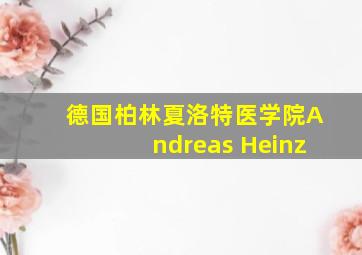 德国柏林夏洛特医学院Andreas Heinz